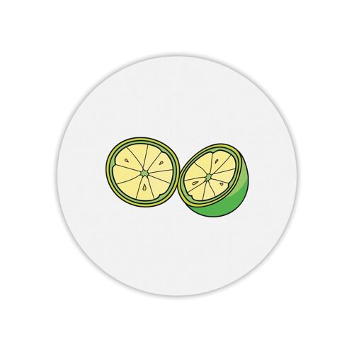 Tapis de souris rond imprimé citron vert