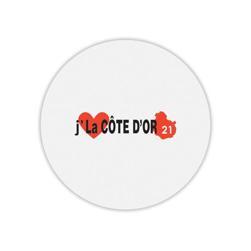 Tapis de souris rond j'aime la côte d'or