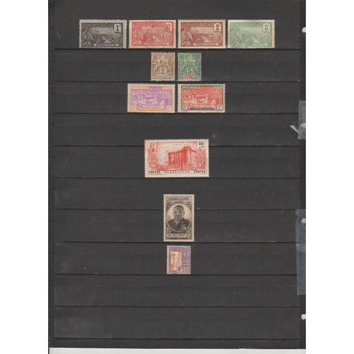 11 Timbres Guadeloupe Obliteres & Neufs** & * + Sg