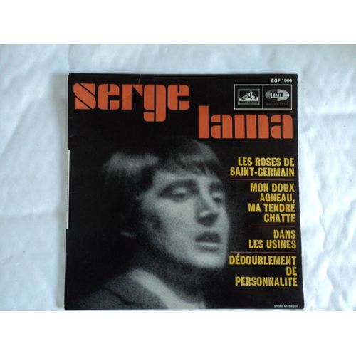 Serge Lama Les Roses De Saint Germain 45t Tres Belle Dedicace De S. Lama Au Verso De La Pochette