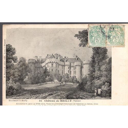 Carte Postale De Heilly (Somme) Gravure Du Château De Heilly
