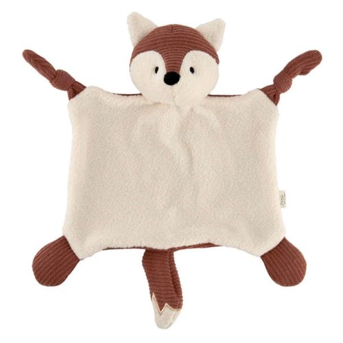 Doudou Renard Hema Marron Maille Et Blanc Jouet Bébé 