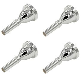 4x Grande Bouche Grande Embouchure Tuba Embouchure Basse Plaquée Argent Grand Embouchure