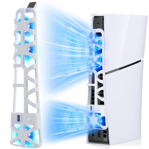 Système De Refroidissement Rotatif Haute Vitesse Avec Lumière Led Bleue Avec 3 Ventilateurs De Refroidissement Haute Vitesse Pour Ps5 Slim