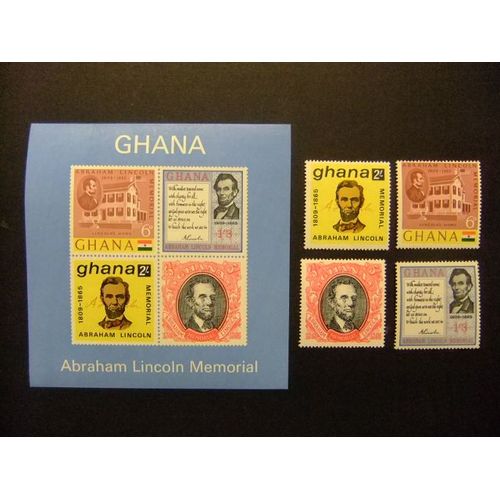 Ghana 1965 Presidente Abraham Lincoln Yvert 197 / 200 Bloc 18 ** Mnh