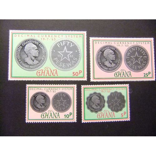 Ghana 1965 Monnaie Et Kwame Nkrumah Yvert 212 / 15 ** Mnh