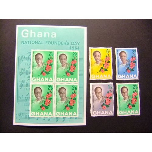 Ghana 1964 Journée Du Fondateur Yvert 167 / 70 + Bloc 11 ** Mnh