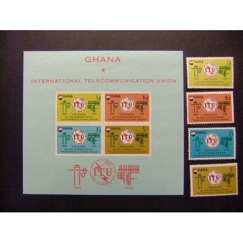 Ghana 1965 Itu Internacional Comunicacion Union Yvert 193 / 96 + Bloc 17 ** Mnh