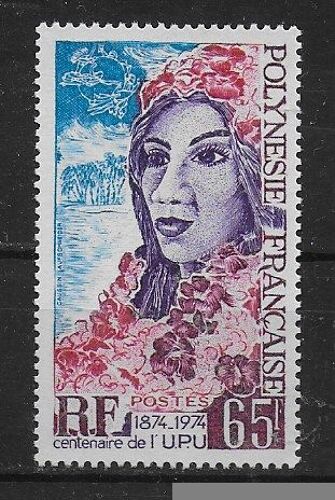 Polynesie Francaise 1974 : Centenaire De L'u.P.U. - Timbre 65 F. Bleu, Brun-Violet, Carmin Et Violet Neuf **