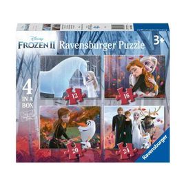 Coffret De 4 Puzzles Enfant Pour Reine Des Neiges 12 - 16 - 20 - 24 Pieces Elsa Anna Olaf Cheval Nokk Swen