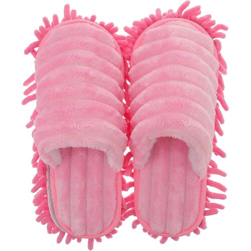 1 Paire De Chaussons Unisexes Pour Le Nettoyage Du Sol Et La Poussière - Taille M 38-41 (Rose)