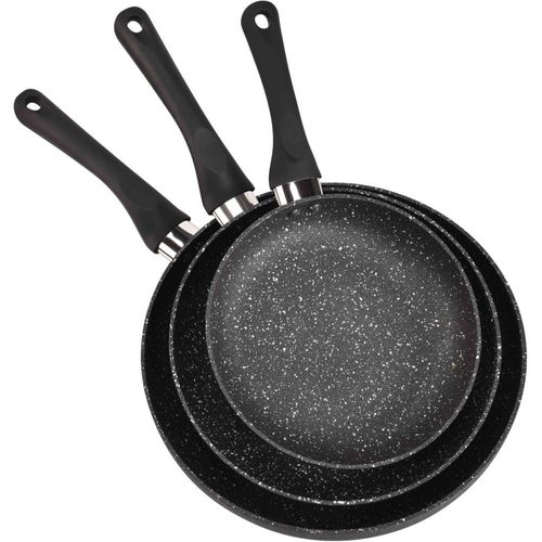 Batterie De Cuisine Essentielb 3 Poeles Pietra Black