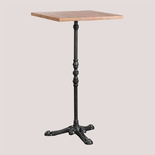 Table Haute De Bar Carré En Bois D'acacia Azteca Noir ↔︎ 60 Cm