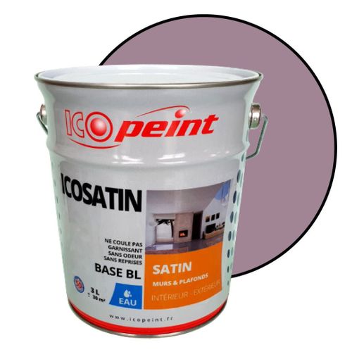 Peinture Acrylique Satin Lessivable 3L - ICOSATIN RAL 4009 Violet pastel