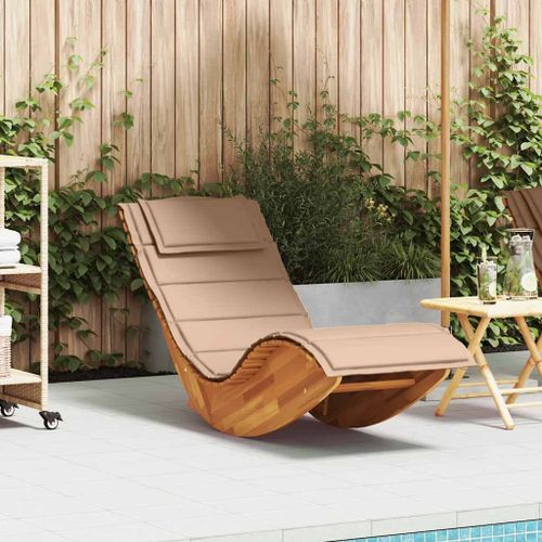Vidaxl Chaise Longue À Bascule Avec Coussin En Bois Massif D'acacia