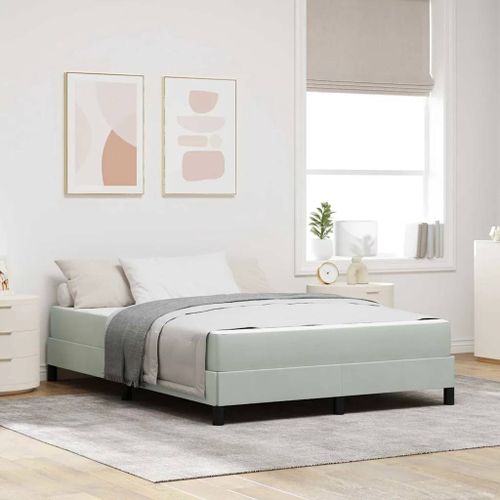 vidaXL Lit à ressorts avec matelas Gris clair 160 x 220 cm tissu