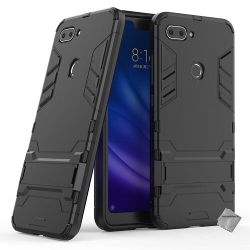 Housse etui coque rigide anti choc pour Xiaomi Mi 8 Lite + verre trempe - NOIR