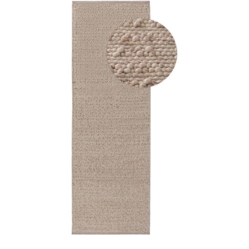Tapis De Laine Lana Beige 80x250 Cm - Tapis Nature
