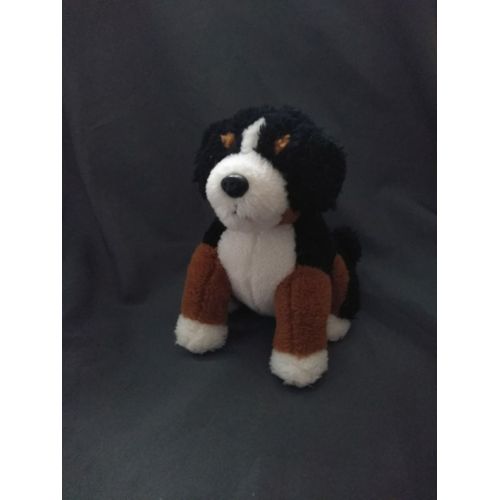 Doudou Peluche Chien Marron Noir Blanc Jemini Vintage