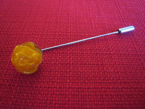 Jolie Broche Style Retro Vintage Boheme Neuve Epingle Fleur Jaune Résine