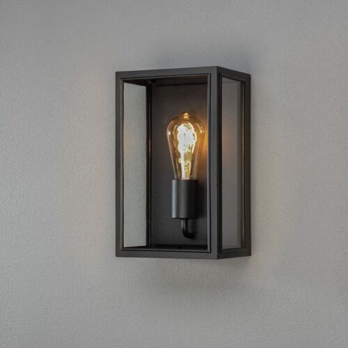 Konstsmide Carpi Lanterne Murale D'extérieur Moderne Moyenne E27 Noire Avec Verre Transparent, Ip44