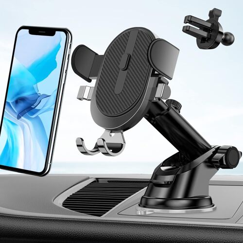 3 En 1 Universel Réglable Ventouse Voiture Téléphone Support Voiture Voiture Smartphone Support Ventilation Et Un Bouton Libération Pour Iphone 13 Pro Max Samsung S9 S10 Huawei Mns