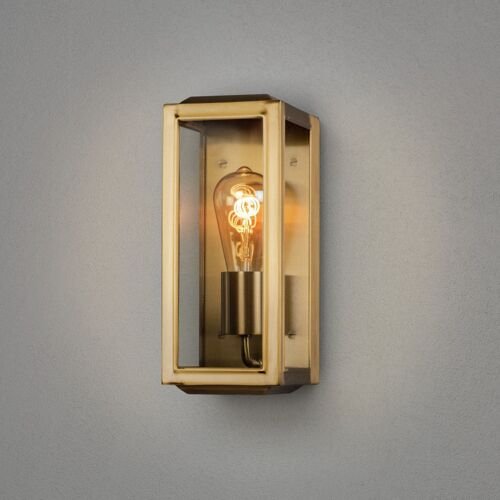 Konstsmide Carpi Lanterne Murale Extérieure Moderne Petite E27 Laitonnée Avec Verre Clair, Ip44