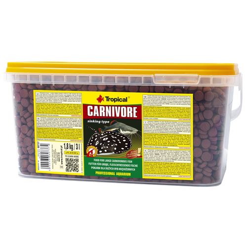 Tropical Carnivore Nourriture Pour Gros Fleischfressende Poissons Et De Raies Prédateur Welse 1er Pack 1 X 3 L