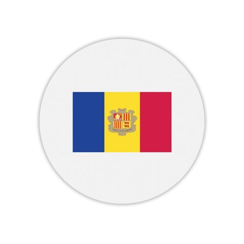 Tapis de souris rond imprimé drapeau andorre