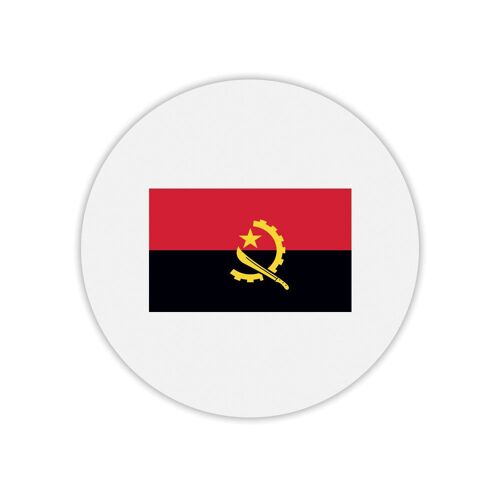 Tapis de souris rond imprimé drapeau angola
