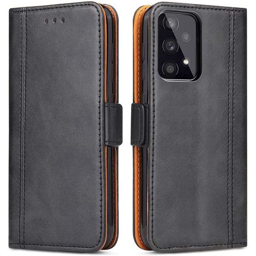 Etui Coque Samsung A53 5g, Protection Housse En Cuir Portefeuille Etui Avec Fentes De Cartes Fonction Support Fermeture Magnétique Pour Samsung Galaxy A53 5g Noir