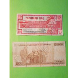 Cent Mille 100000 Lire Turque Et Canadian Tire 10 Coin Cash Bonus