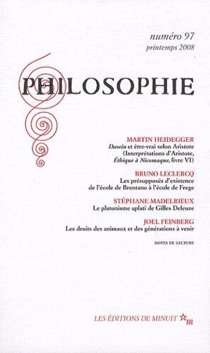 Philosophie N° 97, Printemps 200