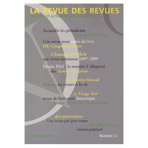 La Revue Des Revues N° 52, Automne 2014