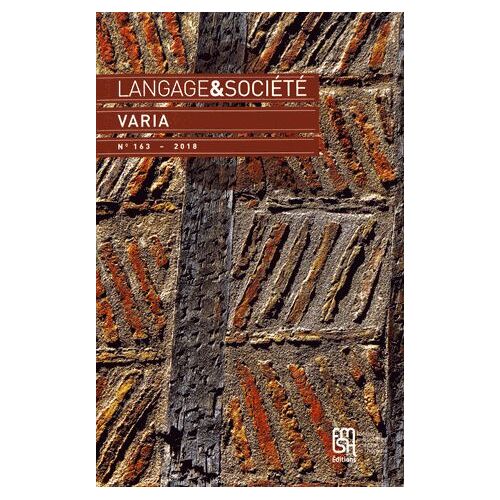 Langage & Société N° 163/2018 - Varia