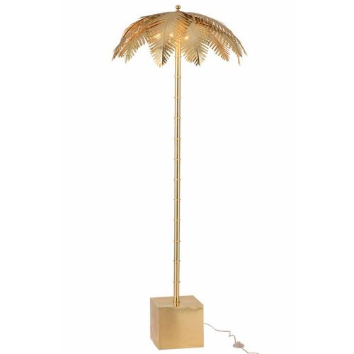 Paris Prix - Lampadaire Design "Feuille De Coco" 133cm Or
