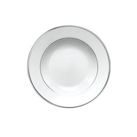 Degrenne - Galon Platine Assiette Creuse À Aile 22,5 Cm - Blanc
