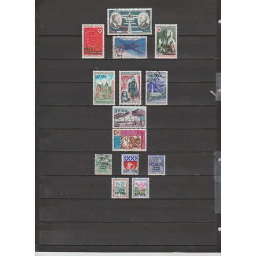 14 Timbres Cfa Reunion Obliteres & Neufs**+ Sans Gom