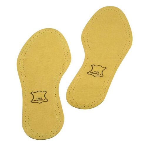 Semelles Pour Chaussures "Cuir" Taille 35/37cm Jaune