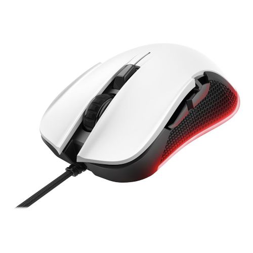 Trust Gaming GXT 922W YBAR - Souris - pour droitiers - optique - 6 boutons - filaire - USB 2.0 - blanc