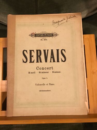 F. Servais Concerto Pour Violoncelle En Si M. Opus 5 Partition Éd. Peters N°2874