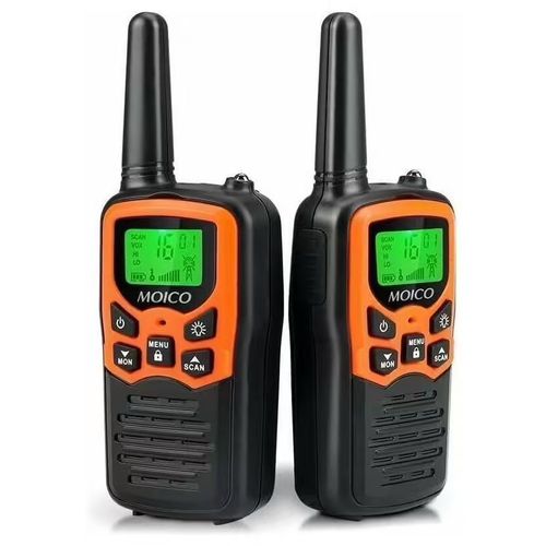 Talkies walkies longue portee pour adultes avec 22 canaux FRS, talkie walkie familial avec lampe de poche LED ecran LCD VOX pour randonnee, camping (lot de 2 oranges)-NDSU