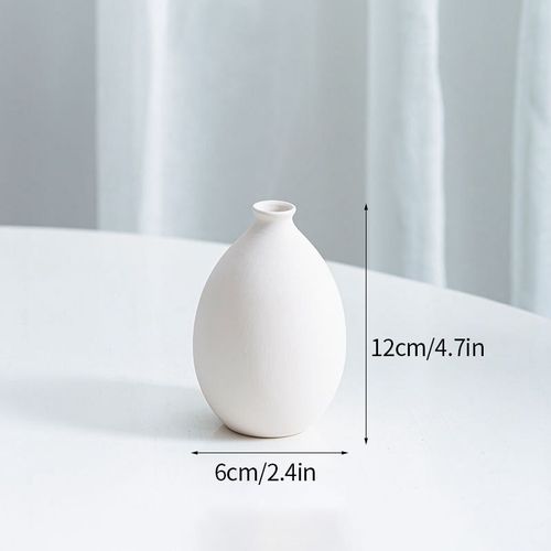Hauteur blanc 12cm - Vases minimalistes nordiques en céramique, Vase à fleurs pour décoration de maison, Table basse, conteneur de fleurs séchées, ornement de bureau pour salon