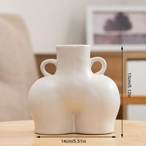 Petit blanc mat - Vases en céramique pour corps humain, accessoires de bureau, Table à manger, Arrangement de fleurs, récipient, Vases de fleurs séchées, décoration de la maison