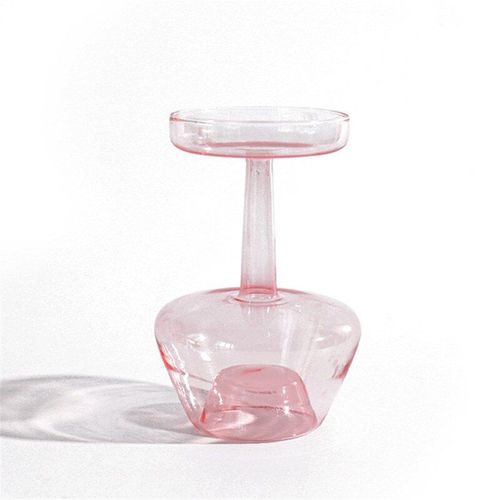Tasse de verre rose - Vase nordique en verre Transparent, petite bouteille en verre pour plante hydroponique, décoration de salon, Vase de fleurs séchées