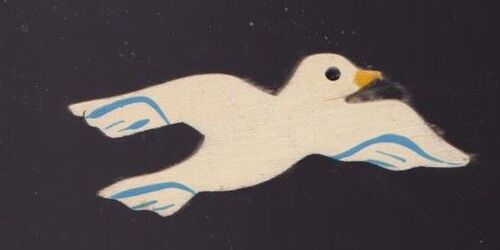 Pin's Oiseau Oiseaux Colombe Animaux En Bois Artisanale Rare Ref 02