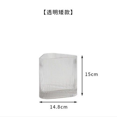 BLANCHE - Vase en verre Transparent pour fleurs séchées, Style Ins, accessoires de décoration pour la maison, Vases à fleurs à large bouche