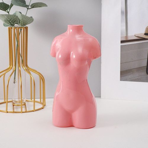 Rose - Vase en verre à fleurs séchées pour femme, Design artistique, décoration de maison en résine, accessoires de Table de salon