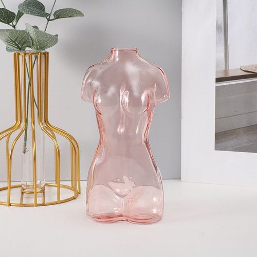 Rose clair - Vase en verre à fleurs séchées pour femme, Design artistique, décoration de maison en résine, accessoires de Table de salon