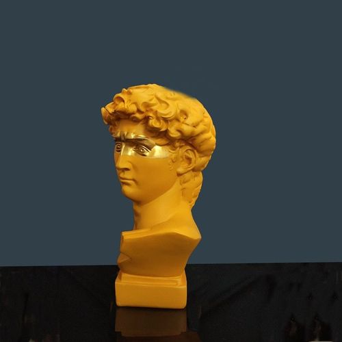 JAUNE - Vase en résine nordique, décoration de maison, Pot de fleurs, porte stylo, porte brosse de maquillage, boîte de rangement, modèle de Sculpture de tête européenne